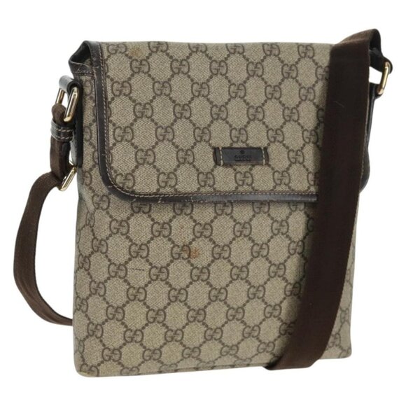 GUCCI Handbags - Authentic GUCCI GG Supreme Shoulder Bag PVC Beige Gold 223666